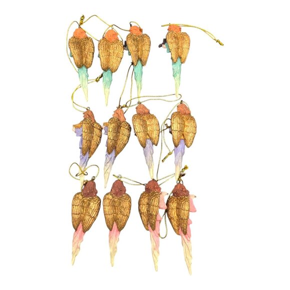 Set Of 12 Commodore Angel Icicle Ornaments 3.5" Vtg Christmas Decorations - Picture 2 of 13